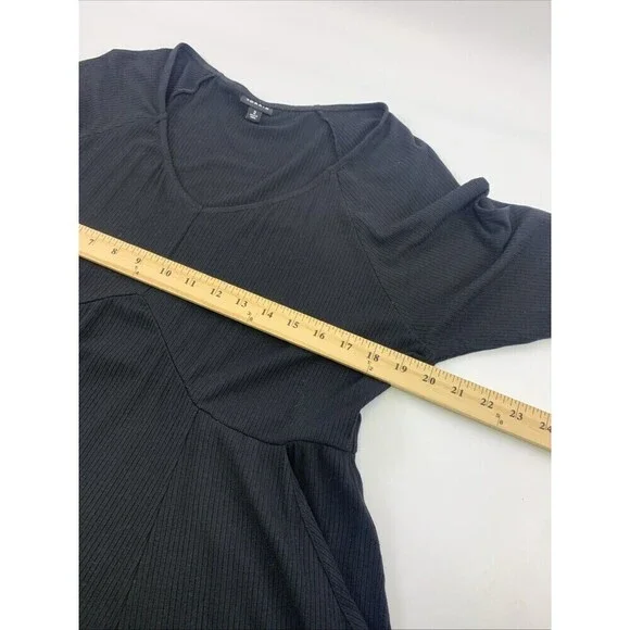 Torrid Mini Foxy Rib Fit And Flare Dress Black V-Neck Stretch 40836515 Womens 2X - Picture 8 of 11
